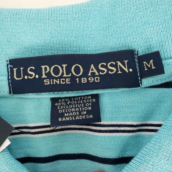 U.S. Polo ASSN. Mens Med Striped Polo Golf Shirt - Picture 4 of 5